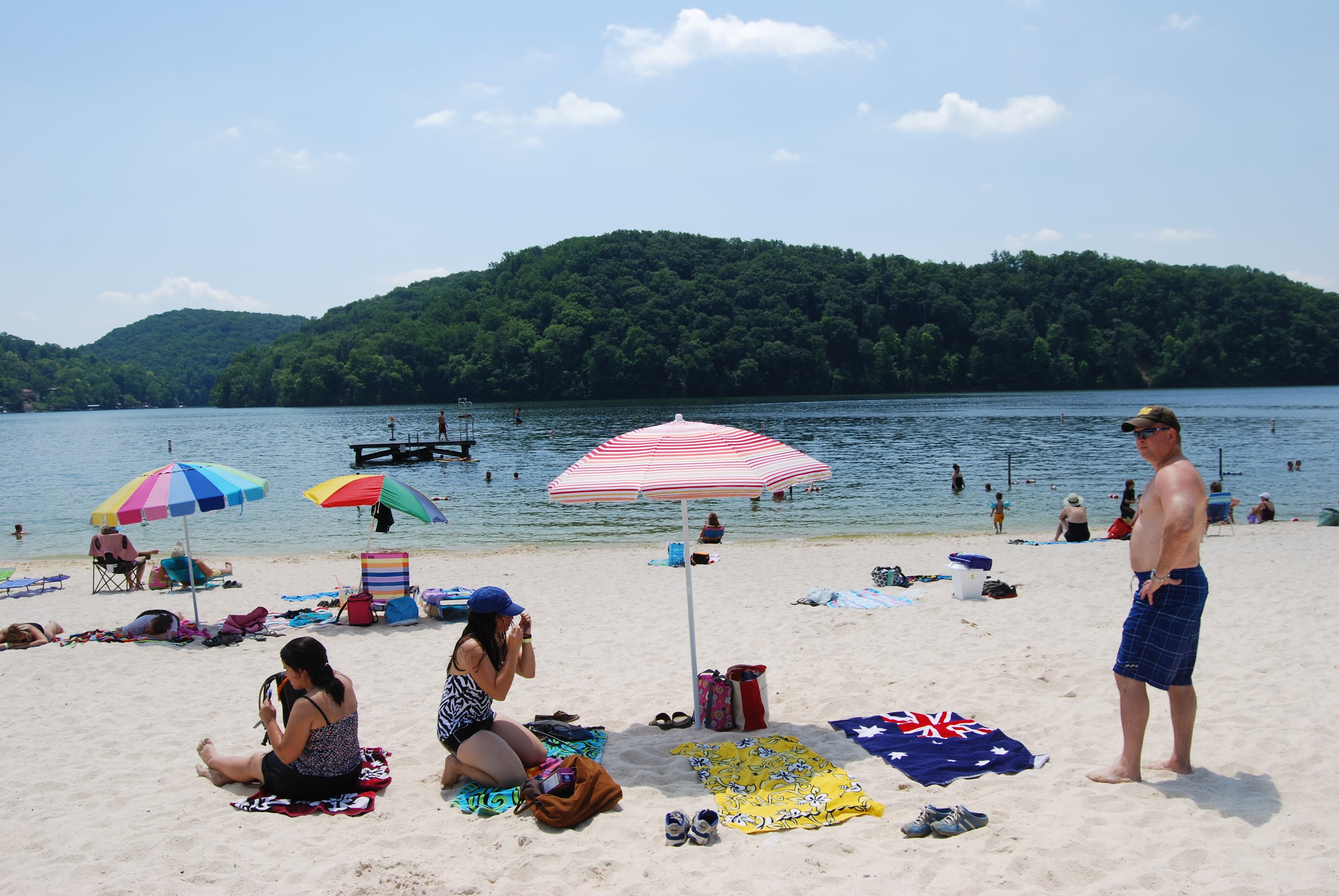 Sandy swimming beach at Claytor Lake State Park